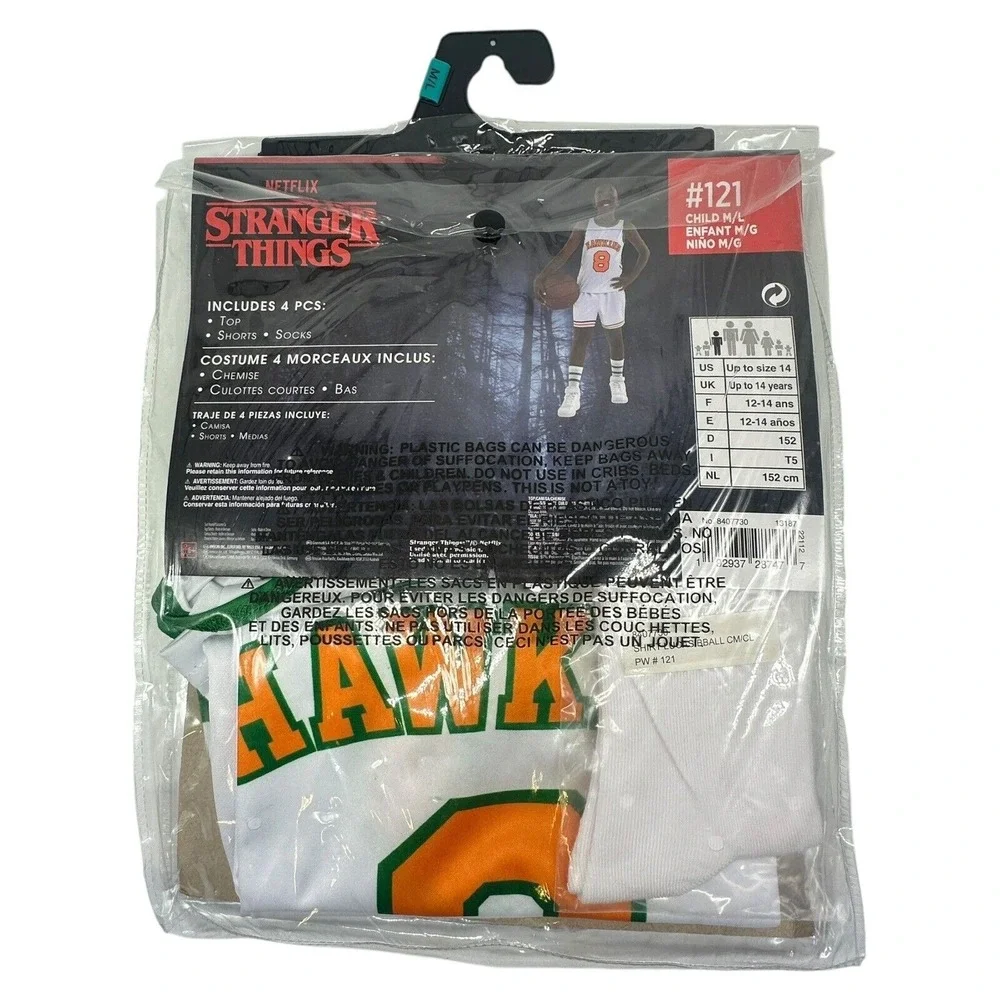 Stranger Things Lucas Basketball Uniform Jersey Halloween Costume Sz Child M / L